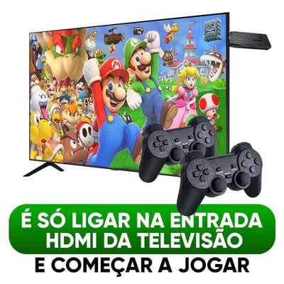 Video Game Stick Retrô 4K 2 Controles 20.000 Jogos